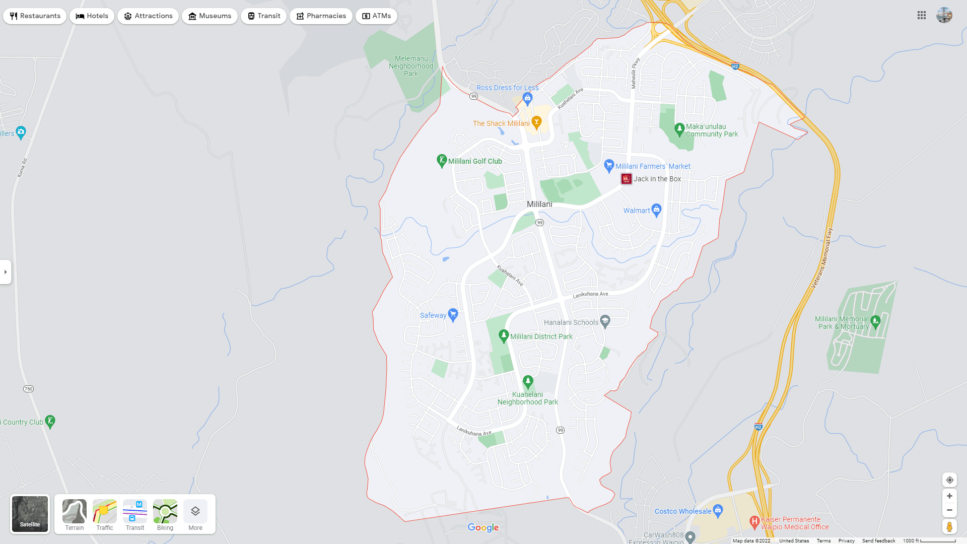 Mililani Town map